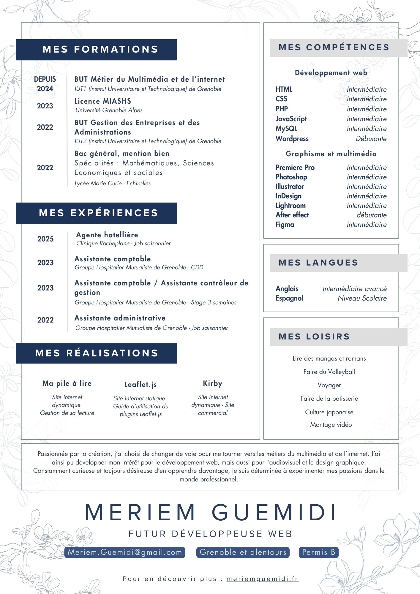 Cv de Meriem Guemidi